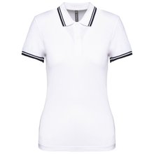 Polo a rayas mujer manga corta Blanco XXL