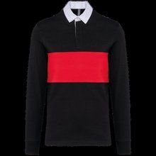 Polo rugby manga larga algodón Black / Sporty Red XS