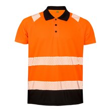 Polo de seguridad reciclado Negro / Naranja XXL/3XL