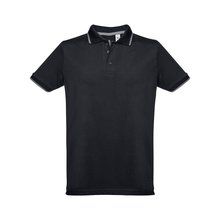 Polo Slim Fit Bicolor 210g Negro L