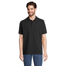 Polo Unisex de Algodón Orgánico Negro/ Negro Opaco 3XL