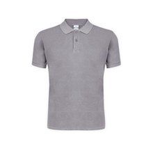 Polo Unisex de Algodón Peinado con Efecto Gris XS