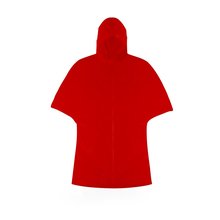 Poncho Unisex Resistente con corchetes laterales y funda. Rojo