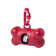 Portabolsas hueso para perros con 15 bolsas Rojo