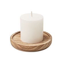 Portavelas Redondo Madera con Vela Aromática Madera