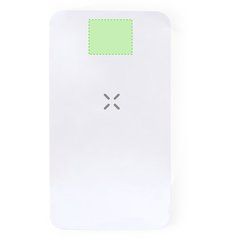 Power Bank 5000mAh Blanco | Parte superior cara principal | 25 x 20