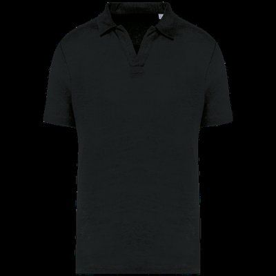 Polo 100% lino hombre Black 3XL