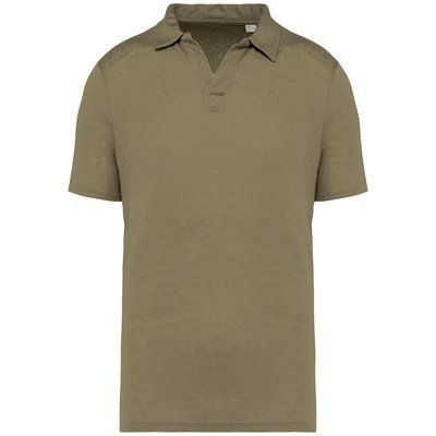 Polo 100% lino hombre Light Olive Green L