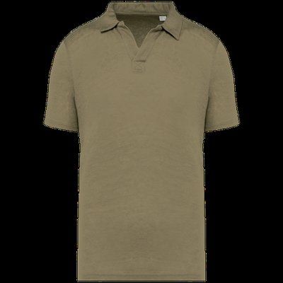 Polo 100% lino hombre Light Olive Green S