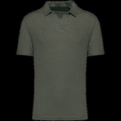 Polo 100% lino hombre Organic Khaki 3XL