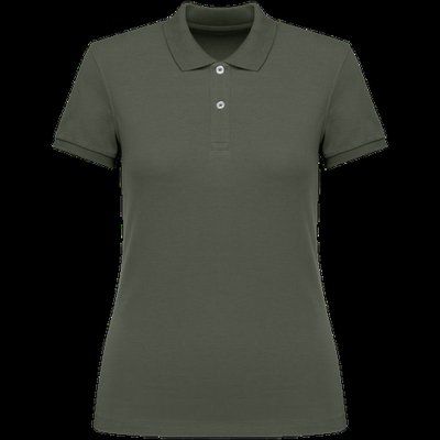 Polo ajustado de chica de algodón orgánico Organic Khaki M