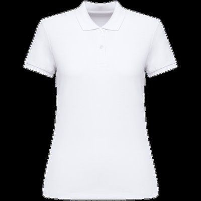 Polo ajustado de chica de algodón orgánico White XXL