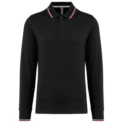 Polo ajustado manga larga hombre Black / Red / White S