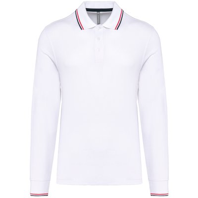 Polo ajustado manga larga hombre Blanco XXL