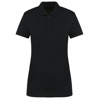 Polo de algodón de manga corta de chica Negro XS