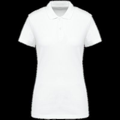 Polo de algodón de manga corta de chica White XXL