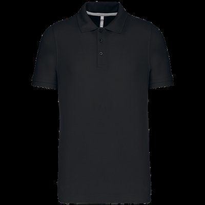 Polo de algodón manga corta para hombre Black XL