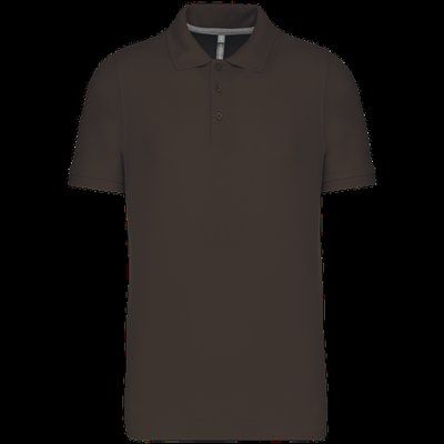 Polo de algodón manga corta para hombre CHOCOLATE XXL