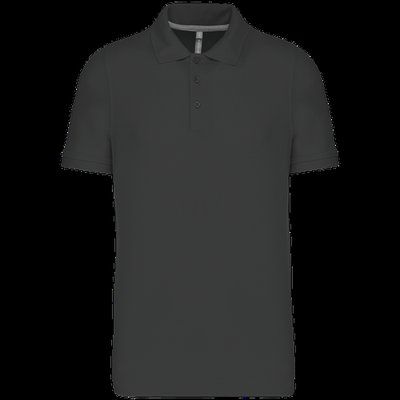 Polo de algodón manga corta para hombre DARK GREY XXL