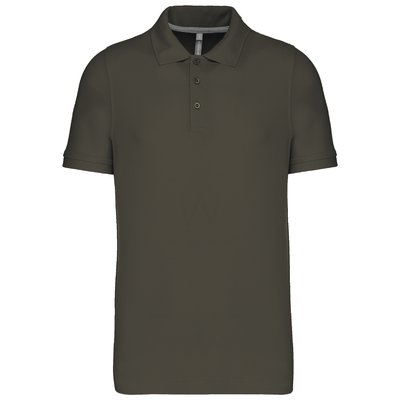 Polo de algodón manga corta para hombre Verde L