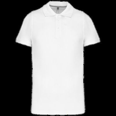 Polo de algodón manga corta para hombre White 3XL