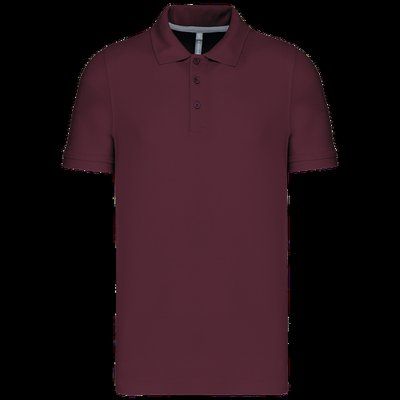 Polo de algodón manga corta para hombre Wine 4XL