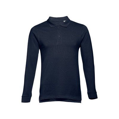 Polo Algodón Manga Larga Unisex Azul L