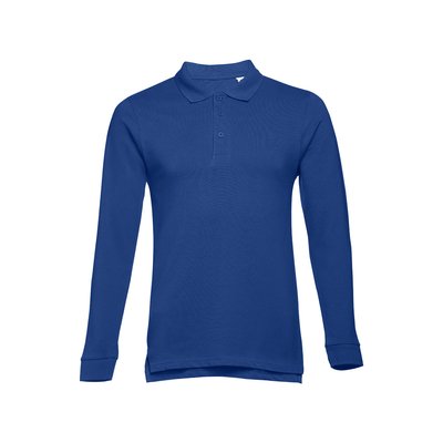 Polo Algodón Manga Larga Unisex Azul Royal L