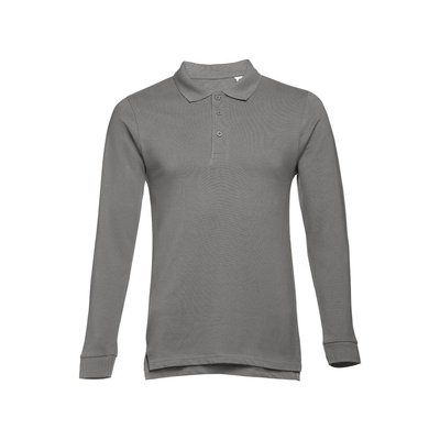 Polo Algodón Manga Larga Unisex Gris S