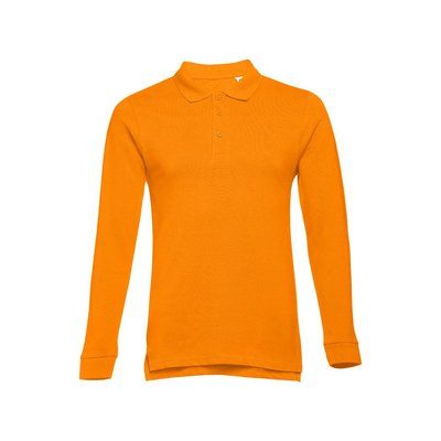 Polo Algodón Manga Larga Unisex Naranja M