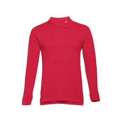 Polo Algodón Manga Larga Unisex Rojo XL