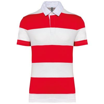 Polo algodón a rayas unisex Red / White Stripes M