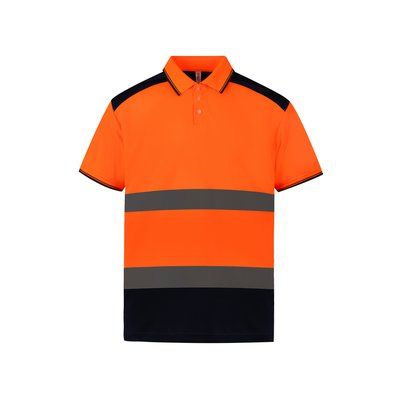 Polo Alta Visibilidad Bicolor Hi Vis Orange / Navy 3XL