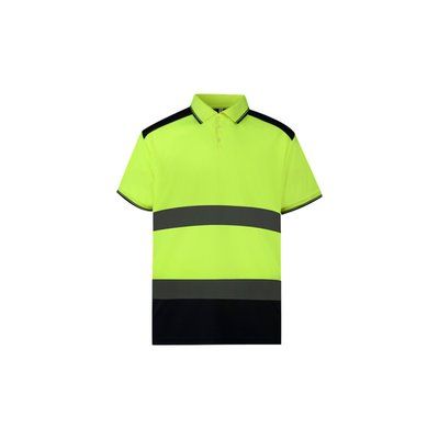 Polo Alta Visibilidad Bicolor Hi Vis Yellow / Navy L