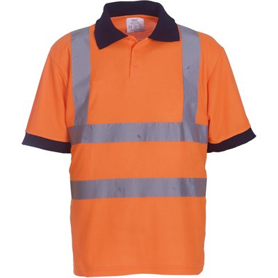 Polo alta visibilidad manga corta Naranja 3XL