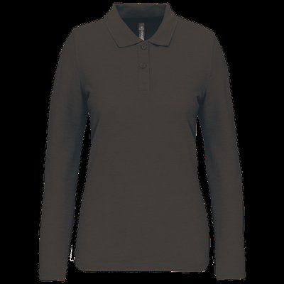 Polo Antibacteriano Mujer Manga Larga DARK GREY M