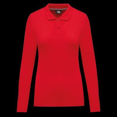 Polo Antibacteriano Mujer Manga Larga Red XL