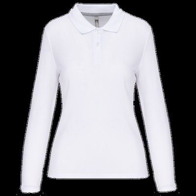 Polo Antibacteriano Mujer Manga Larga White L