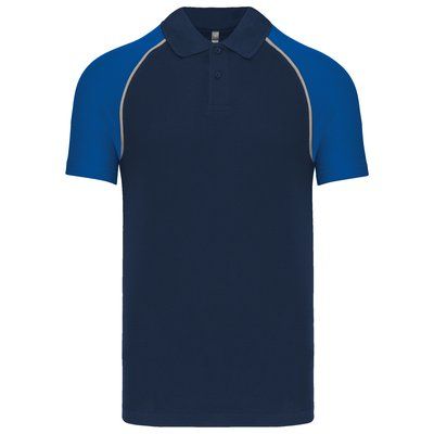 Polo baseball manga corta Navy / Royal Blue S