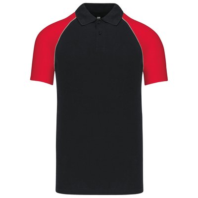 Polo baseball manga corta Negro 3XL