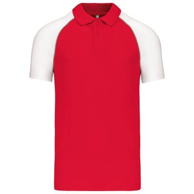 Polo baseball manga corta Red / White 3XL