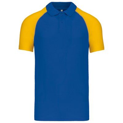 Polo baseball manga corta Royal Blue / Yellow M