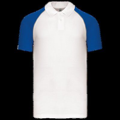 Polo baseball manga corta White / Royal Blue S