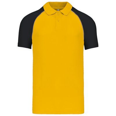 Polo baseball manga corta Yellow / Black XL