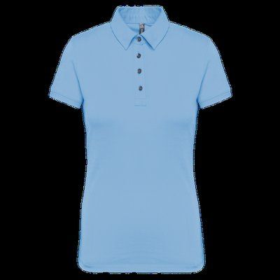 Polo básico de manga corta para mujer Azul XXL