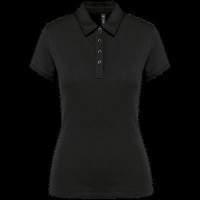 Polo básico de manga corta para mujer Black M