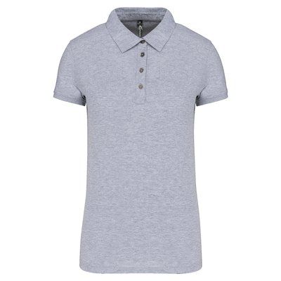 Polo básico de manga corta para mujer Gris L