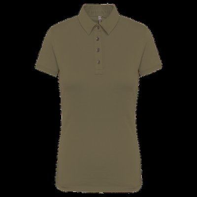 Polo básico de manga corta para mujer Light khaki L