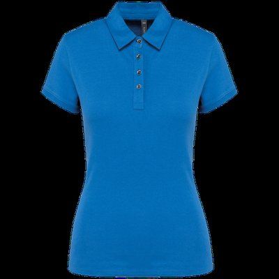 Polo básico de manga corta para mujer Light Royal Blue XL