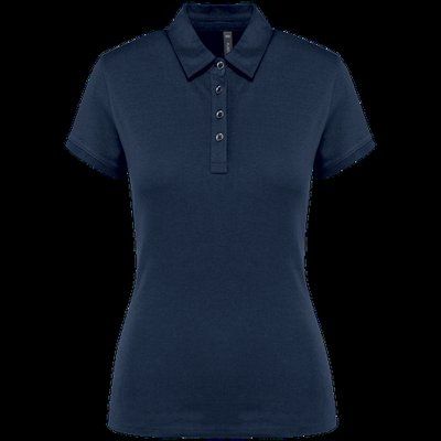 Polo básico de manga corta para mujer Navy S